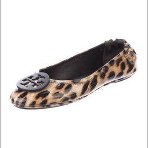 Tory Burch Leopard Print Leather Ballet Flat: Size 9: Never Worn